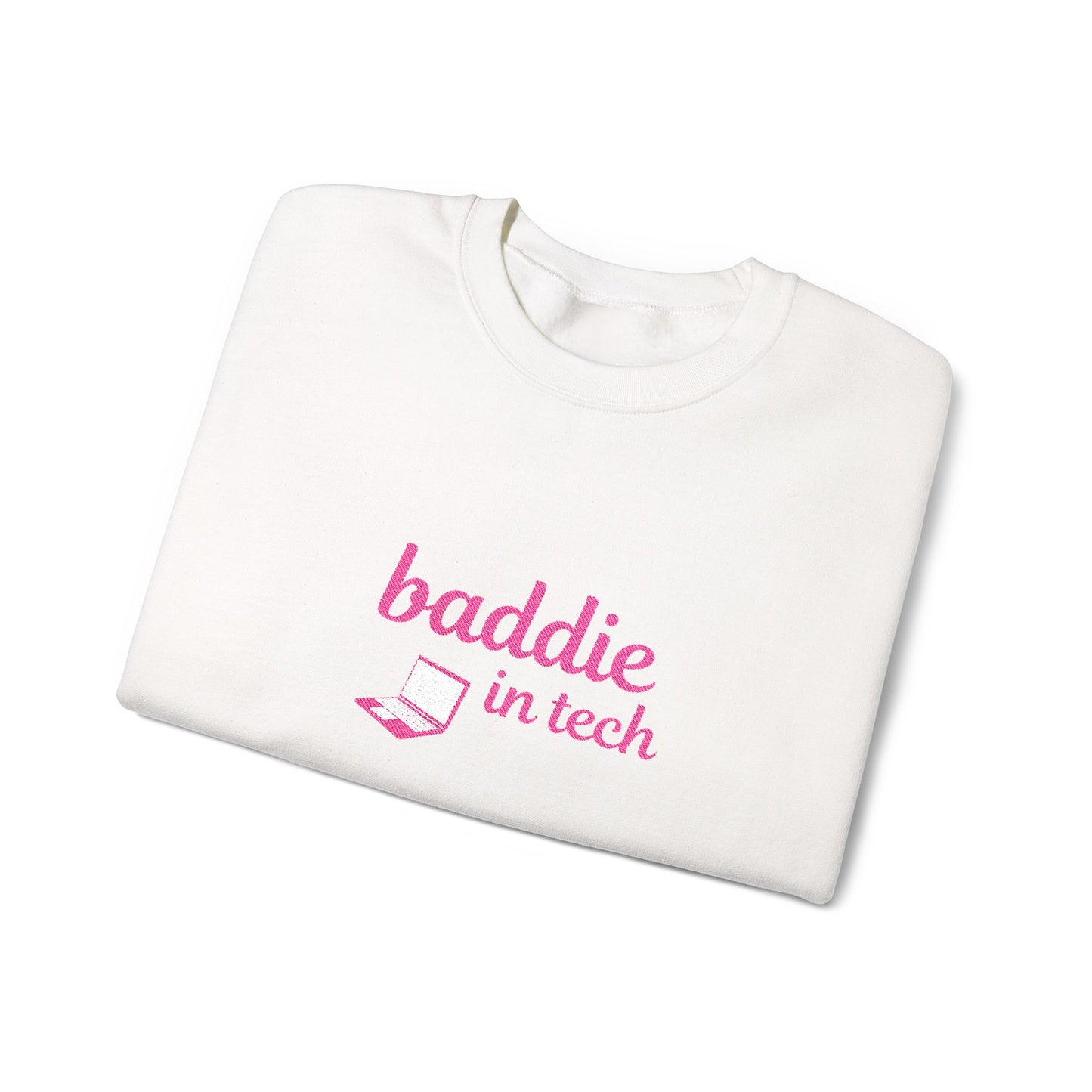 Baddie in Tech Crewneck Sweatshirt, Cozy Casual Hoodie, Techie Gift, Trendy Sweatshirt, Cute Apparel for Tech Lovers