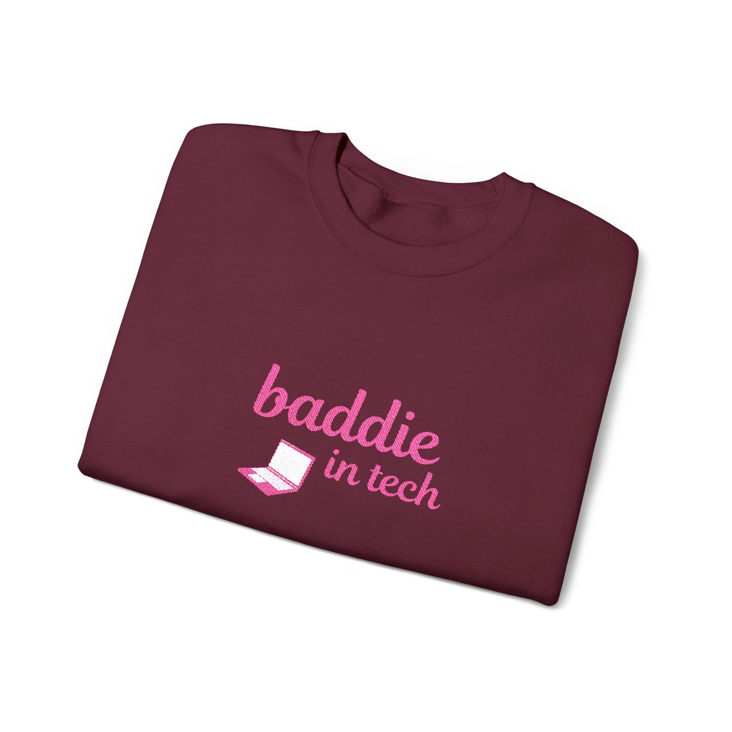 Baddie in Tech Crewneck Sweatshirt, Cozy Casual Hoodie, Techie Gift, Trendy Sweatshirt, Cute Apparel for Tech Lovers