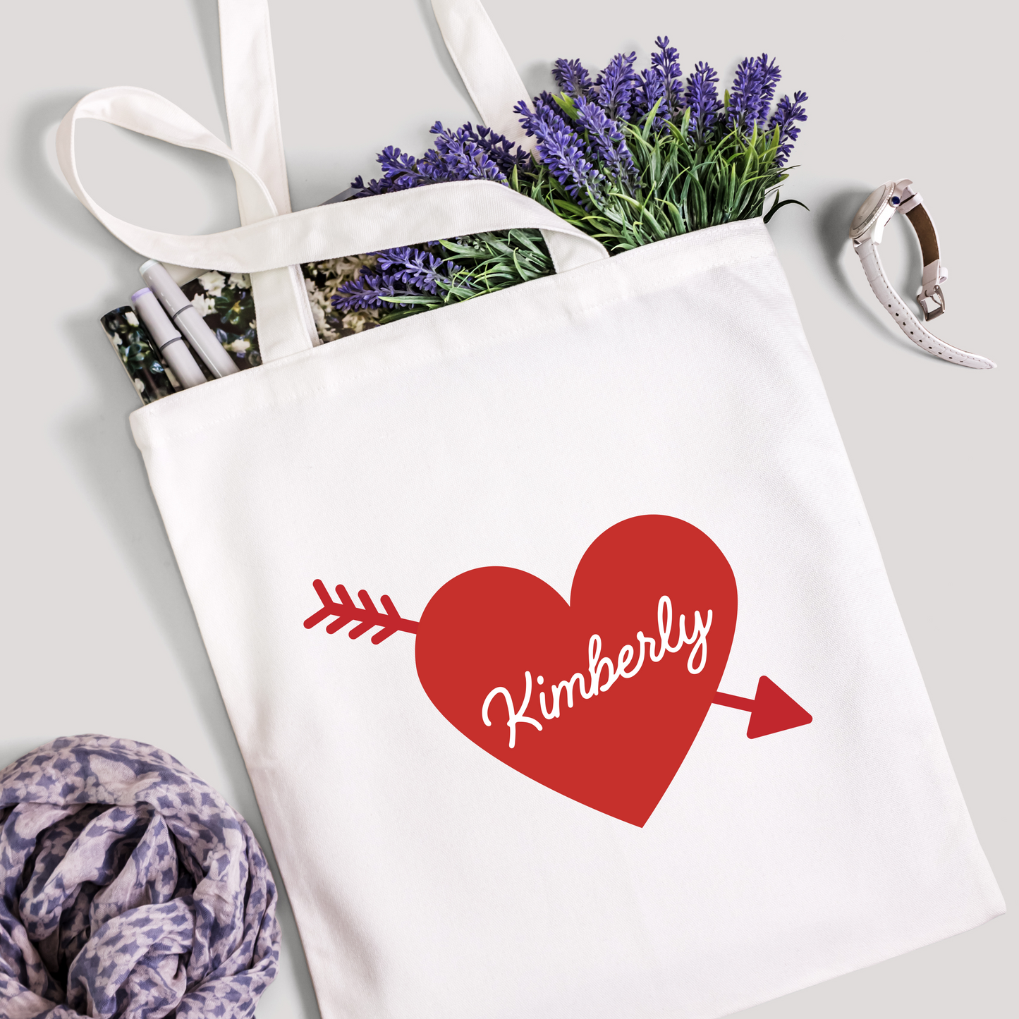Custom Name Valentine's Day Tote