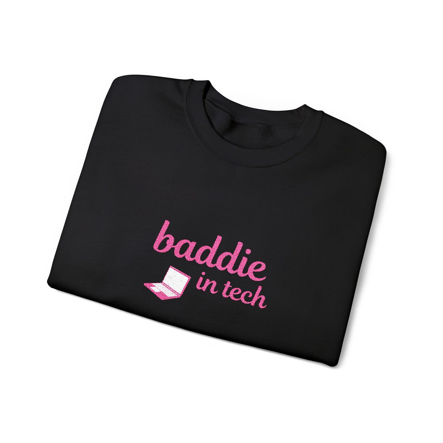 Baddie in Tech Crewneck Sweatshirt, Cozy Casual Hoodie, Techie Gift, Trendy Sweatshirt, Cute Apparel for Tech Lovers