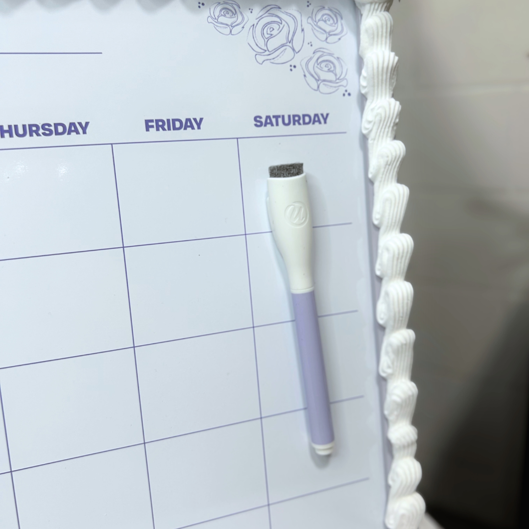 Marker on a calendar with decorative border