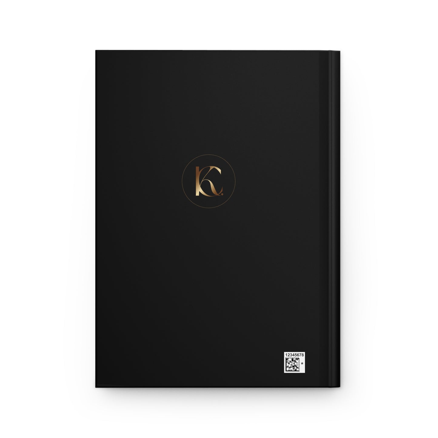 Back cover of Marketing Queen journal displaying KC Design Studio logo, standing on white background.