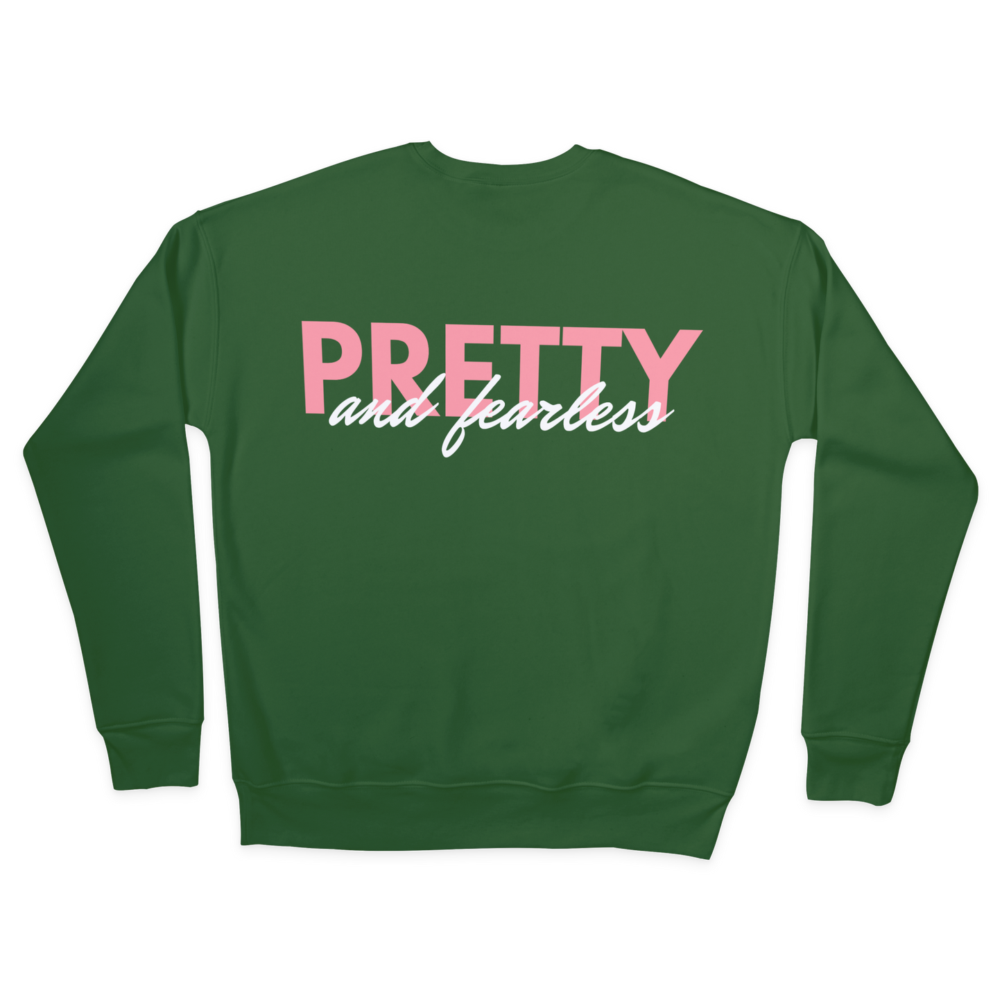 Pretty and Fearless Heavy Blend Sweatshirt in Safety Green, high visibility and stylish.