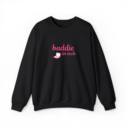 Baddie in Tech Crewneck Sweatshirt, Cozy Casual Hoodie, Techie Gift, Trendy Sweatshirt, Cute Apparel for Tech Lovers