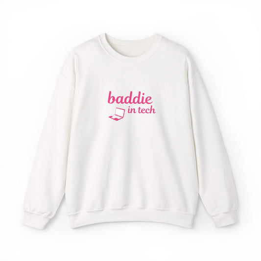 Baddie in Tech Crewneck Sweatshirt, Cozy Casual Hoodie, Techie Gift, Trendy Sweatshirt, Cute Apparel for Tech Lovers