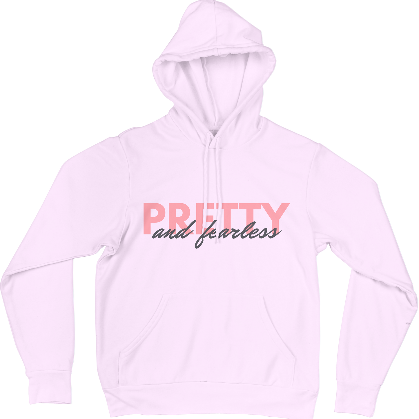 Pink Hooded Sweatshirt made from a cozy cotton/polyester blend, with double-lined hood, pouch pocket, and double-needle cuffs for extra warmth and durability.